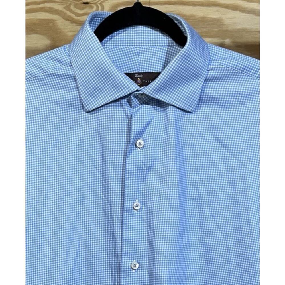 ROBERT TALBOTT Estate Class Fit Blue Diamond Print Button Up Shirt Size Large